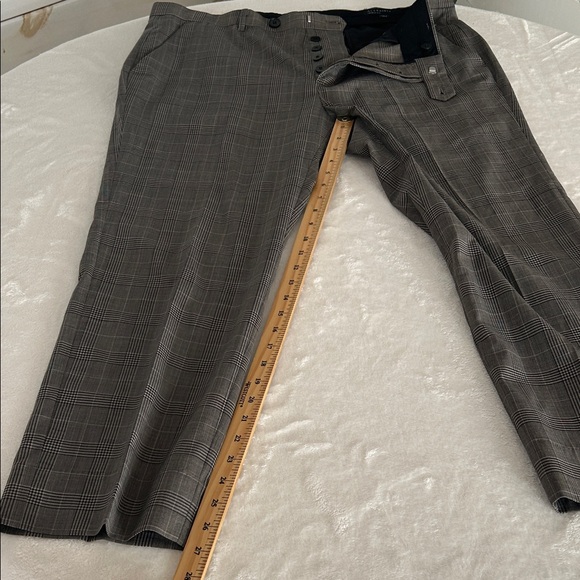 AllSaints Brown & Tan Heritage Wool Plaid Button‑Up Dress Pants — 36” Waist - Picture 6 of 12